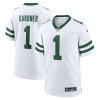 Men's New York Jets #1 Ahmad Sauce Gardner White Throwback Player Stitched Game Jersey - Custom Name