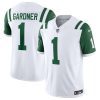 Men's New York Jets #1 Ahmad Sauce White Classic Alternate Vapor F.U.S.E. Limited Stitched Football Jersey - Custom Name
