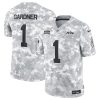Men's New York Jets #1 Sauce Gardner 2024 F.U.S.E Arctic Camo Salute to Service Limited Stitched Football Jersey - Custom Name