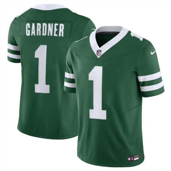 Men's New York Jets #1 Sauce Gardner Green 2024 F.U.S.E. Vapor Limited Stitched Jersey - Custom Name