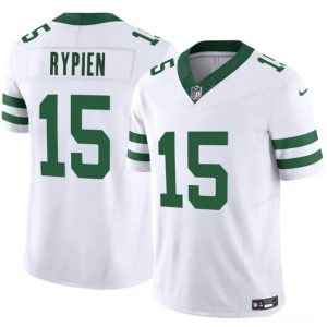 Men's New York Jets #15 Brett Rypien 2023 F.U.S.E. White Throwback Vapor Untouchable Limited Stitched Jersey - Custom Name