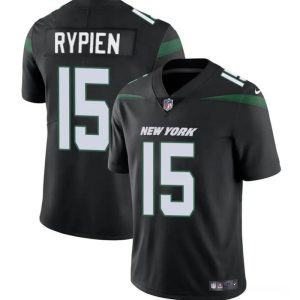 Men's New York Jets #15 Brett Rypien Black Vapor Untouchable Limited Stitched Jersey - Custom Name