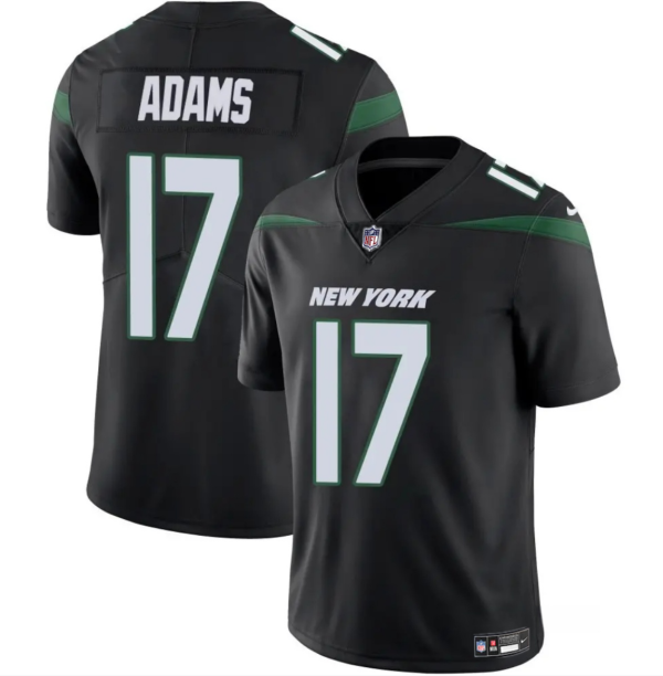 Men's New York Jets #17 Davante Adams Black 2024 Vapor Untouchable Limited Stitched Jersey - Custom Name