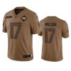 Men's New York Jets #17 Garrett Wilson 2023 Brown Salute To Service Limited Stitched Football Jersey - Custom Name
