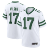 Men's New York Jets #17 Garrett Wilson White Throwback Player Stitched Game Jersey - Custom Name