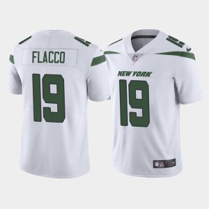 Men's New York Jets #19 Joe Flacco White Vapor Untouchable Limited Stitched Jersey - Custom Name