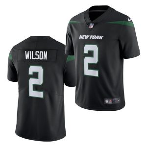 Men's New York Jets #2 Zach Wilson Black NFL 2021 Draft Vapor Untouchable Limited Stitched Jersey - Custom Name