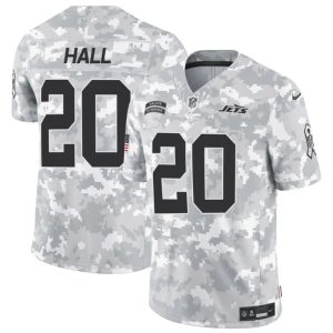 Men's New York Jets #20 Breece Hall 2024 F.U.S.E Arctic Camo Salute to Service Limited Stitched Football Jersey - Custom Name