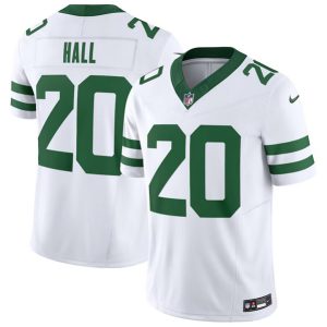 Men's New York Jets #20 Breece Hall White 2023 F.U.S.E. Vapor Limited Throwback Stitched Football Jersey - Custom Name