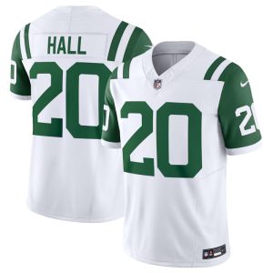 Men's New York Jets #20 Breece Hall White Classic Alternate Vapor F.U.S.E. Limited Stitched Football Jersey - Custom Name