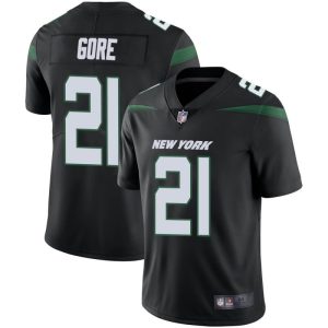 Men's New York Jets #21 Frank Gore Black Vapor Untouchable Limited Stitched Jersey - Custom Name
