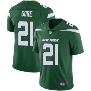 Men's New York Jets #21 Frank Gore Green Vapor Untouchable Limited Stitched Jersey - Custom Name