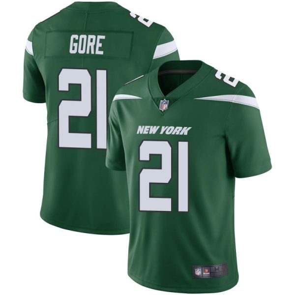 Men's New York Jets #21 Frank Gore Green Vapor Untouchable Limited Stitched Jersey - Custom Name
