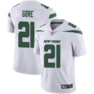 Men's New York Jets #21 Frank Gore White Vapor Untouchable Limited Stitched Jersey - Custom Name