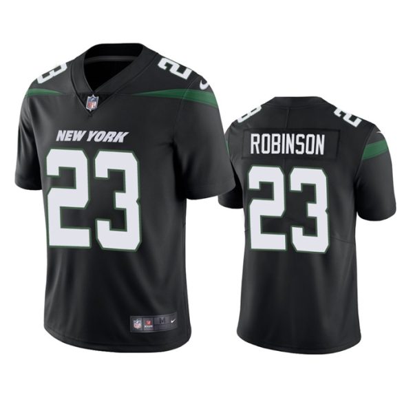 Men's New York Jets #23 James Robinson Black Vapor Untouchable Limited Stitched Jersey - Custom Name