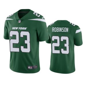 Men's New York Jets #23 James Robinson Green Vapor Untouchable Limited Stitched Jersey - Custom Name