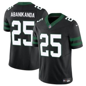 Men's New York Jets #25 Israel Abanikanda Black 2023 F.U.S.E Vapor Untouchable Limited Stitched Jersey - Custom Name