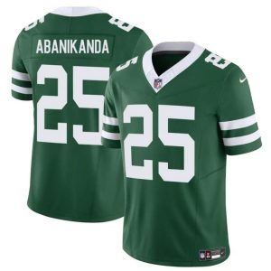Men's New York Jets #25 Israel Abanikanda Green 2023 F.U.S.E Throwback Limited Stitched Jersey - Custom Name