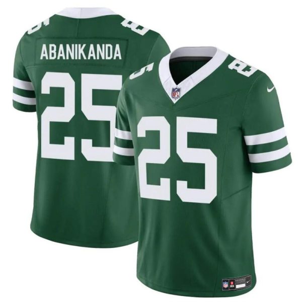 Men's New York Jets #25 Israel Abanikanda Green 2023 F.U.S.E Throwback Limited Stitched Jersey - Custom Name