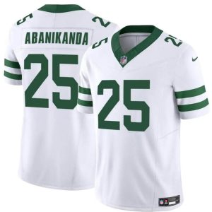 Men's New York Jets #25 Israel Abanikanda White 2024 F.U.S.E. Vapor Limited Stitched Jersey - Custom Name