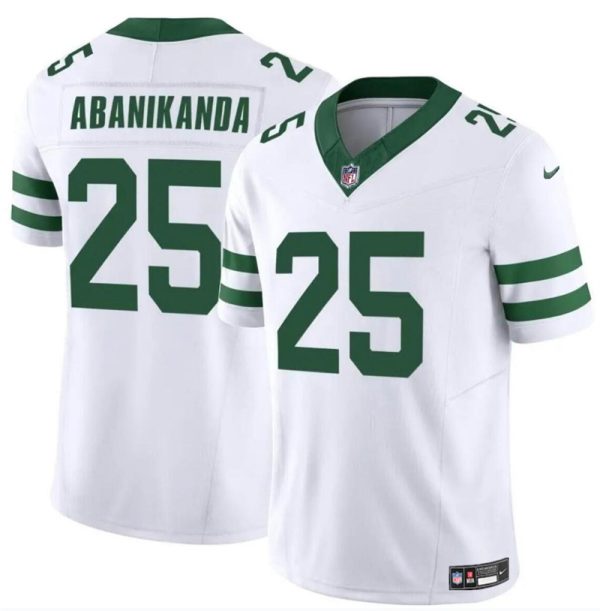Men's New York Jets #25 Israel Abanikanda White 2024 F.U.S.E. Vapor Limited Stitched Jersey - Custom Name