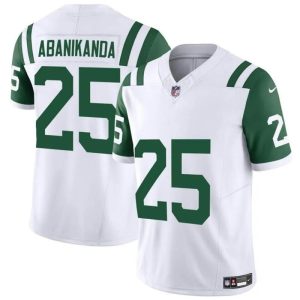 Men's New York Jets #25 Israel Abanikanda White Classic Alternate Vapor F.U.S.E. Limited Stitched Football Jersey - Custom Name