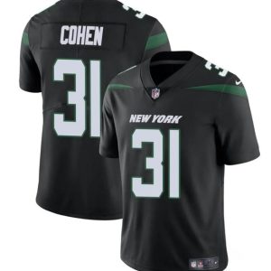 Men's New York Jets #31 Tarik Cohen Black Vapor Untouchable Limited Stitched Jersey - Custom Name