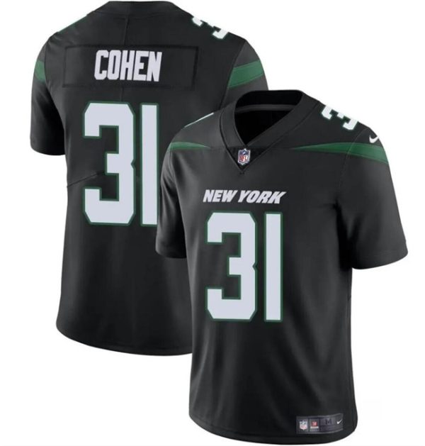 Men's New York Jets #31 Tarik Cohen Black Vapor Untouchable Limited Stitched Jersey - Custom Name