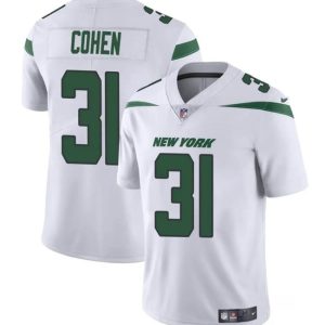 Men's New York Jets #31 Tarik Cohen White Vapor Untouchable Limited Stitched Jersey - Custom Name