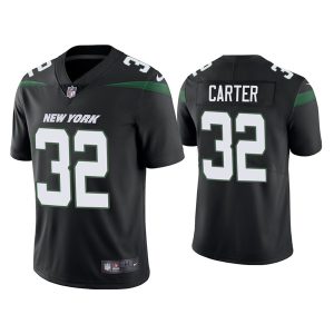 Men's New York Jets #32 Michael Carter 2021 Black Vapor Untouchable Limited Stitched Jersey - Custom Name