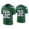 Men's New York Jets #32 Michael Carter 2021 Green Vapor Untouchable Limited Stitched Jersey - Custom Name