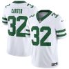 Men's New York Jets #32 Michael Carter White 2023 F.U.S.E. Vapor Limited Throwback Stitched Football Jersey - Custom Name