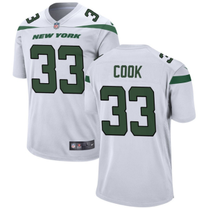 Men's New York Jets #33 Dalvin Cook White Stitched Game Jersey - Custom Name