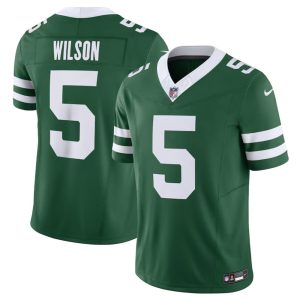 Men's New York Jets #5 Garrett Wilson Green 2024 F.U.S.E. Vapor Limited Stitched Jersey - Custom Name