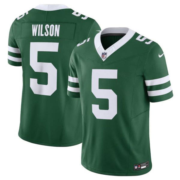 Men's New York Jets #5 Garrett Wilson Green 2024 F.U.S.E. Vapor Limited Stitched Jersey - Custom Name