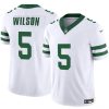 Men's New York Jets #5 Garrett Wilson White 2023 F.U.S.E Throwback Limited Stitched Jersey - Custom Name