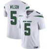 Men's New York Jets #5 Garrett Wilson White Vapor Untouchable Limited Stitched Jersey - Custom Name