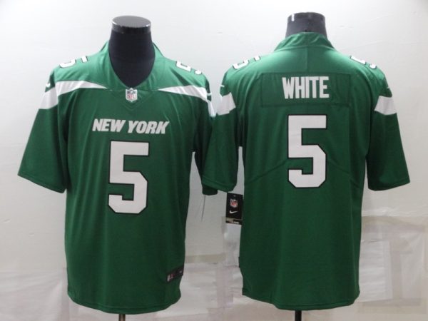 Men's New York Jets #5 Mike White Green Vapor Untouchable Limited Stitched Jersey - Custom Name