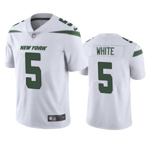 Men's New York Jets #5 Mike White White Vapor Untouchable Limited Stitched Jersey - Custom Name