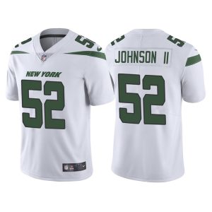 Men's New York Jets #52 Jermaine Johnson II 2022 White Vapor Untouchable Limited Stitched Jersey - Custom Name