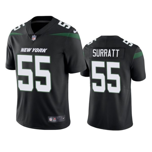Men's New York Jets #55 Chazz Surratt Black Vapor Untouchable Limited Stitched Jersey - Custom Name