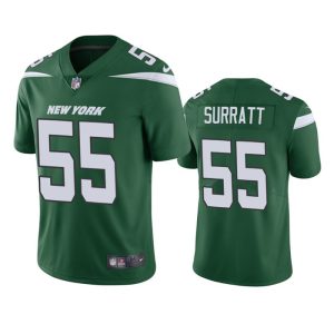 Men's New York Jets #55 Chazz Surratt Green Vapor Untouchable Limited Stitched Jersey - Custom Name