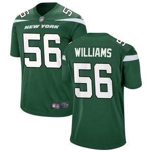 Men's New York Jets #56 Quincy Williams Green Stitched Game Jersey - Custom Name
