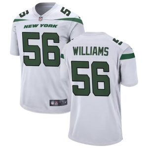 Men's New York Jets #56 Quincy Williams White Stitched Game Jersey1 - Custom Name