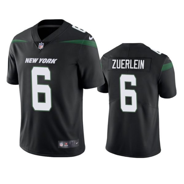 Men's New York Jets #6 Greg Zuerlein Black Vapor Untouchable Limited Stitched Jersey - Custom Name