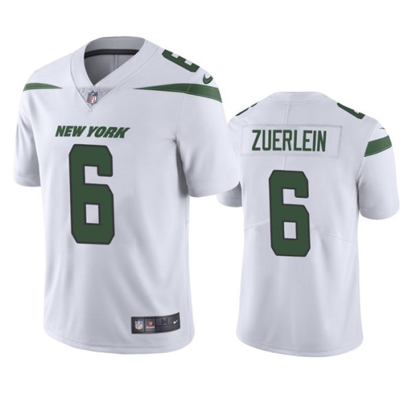 Men's New York Jets #6 Greg Zuerlein White Vapor Untouchable Limited Stitched Jersey - Custom Name