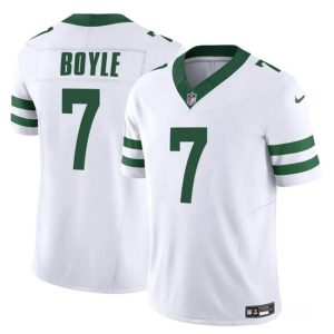 Men's New York Jets #7 Tim Boyle 2023 F.U.S.E. White Throwback Vapor Untouchable Limited Stitched Jersey - Custom Name