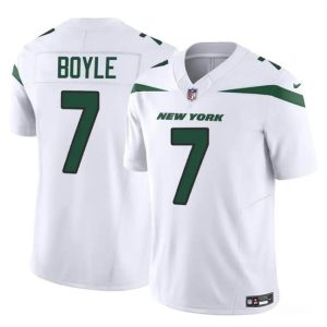 Men's New York Jets #7 Tim Boyle 2023 F.U.S.E. White Vapor Untouchable Limited Stitched Jersey - Custom Name