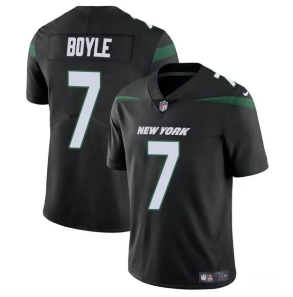 Men's New York Jets #7 Tim Boyle Black Vapor Untouchable Limited Stitched Jersey - Custom Name