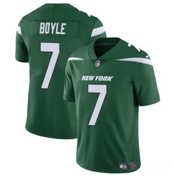 Men's New York Jets #7 Tim Boyle Green Vapor Untouchable Limited Stitched Jersey - Custom Name